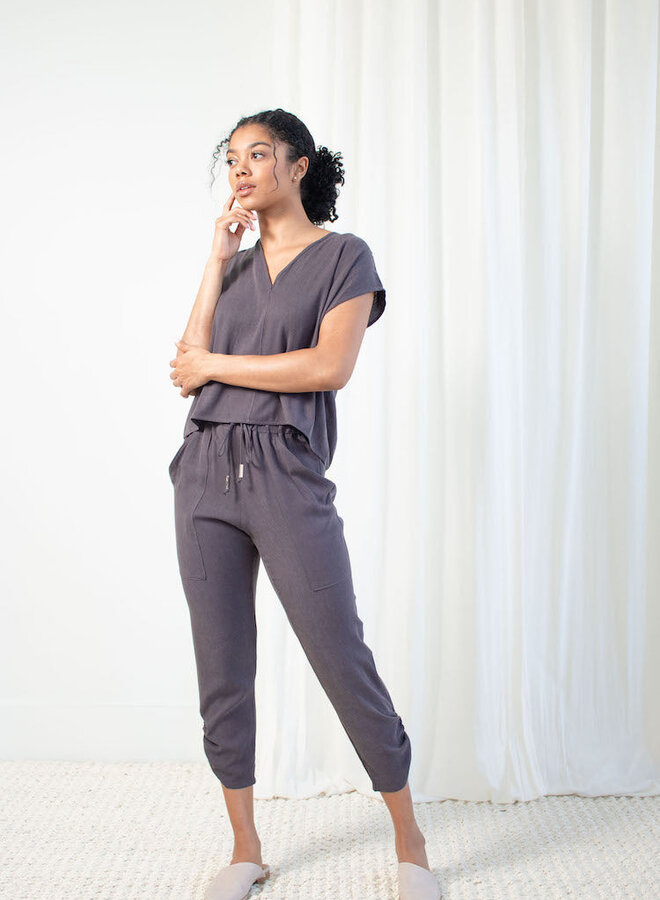 Natalie Busby- Slim Slouch Pant- Iron