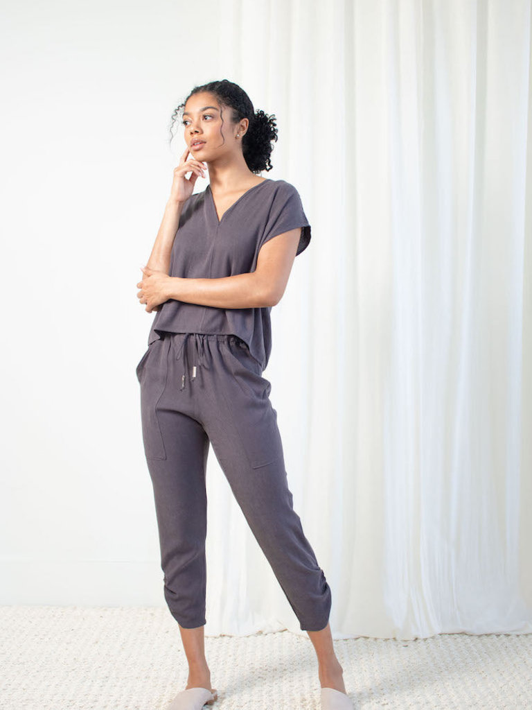 Natalie Busby Natalie Busby- Slim Slouch Pant- Iron