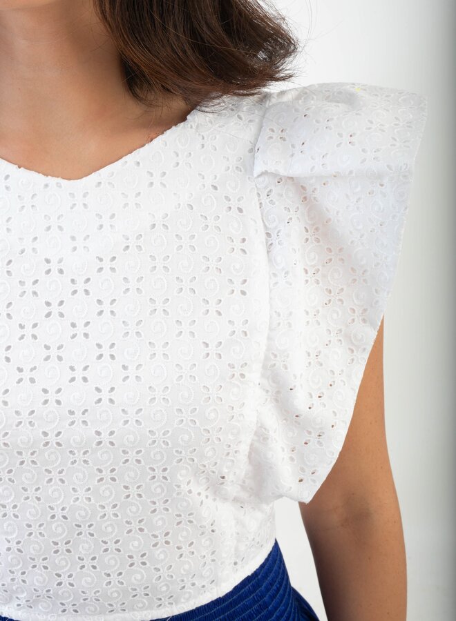 Koch- Cecilia Top- Sea Salt Eyelet