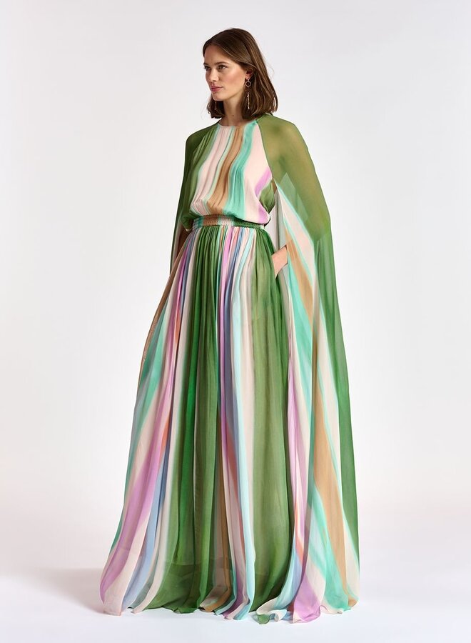 Essentiel Antwerp- Batermelon Cape Maxi Dress- Minty Fresh