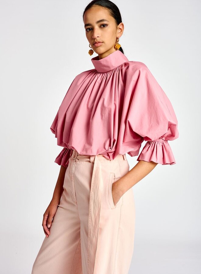 Essentiel Antwerp- Bombshell High Neck Top- Pink Cheeks