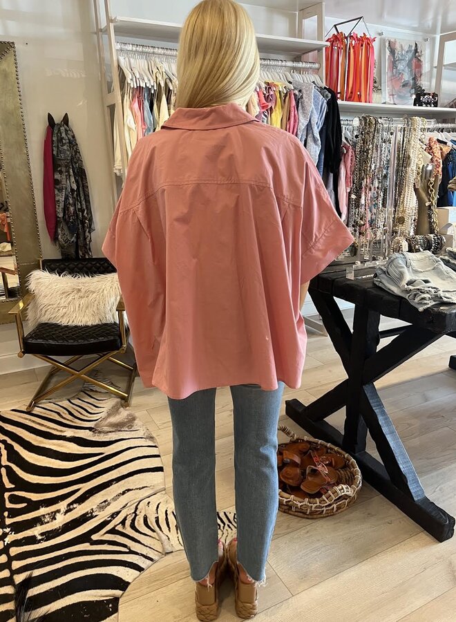 Essentiel Antwerp- Bumbly Wide Oversized Shirt- Pink Cheeks