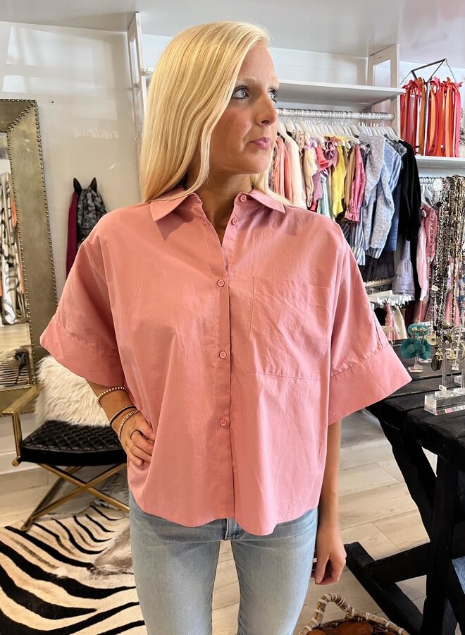 Essentiel Antwerp- Bumbly Wide Oversized Shirt- Pink Cheeks