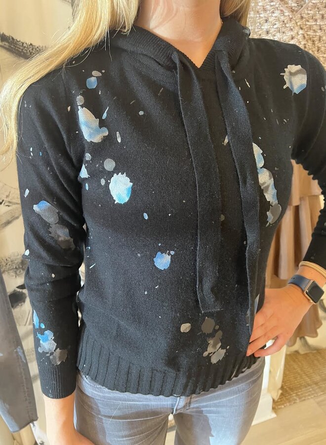 Brodie Cashmere- Galaxy Splatter Hoodie- Black