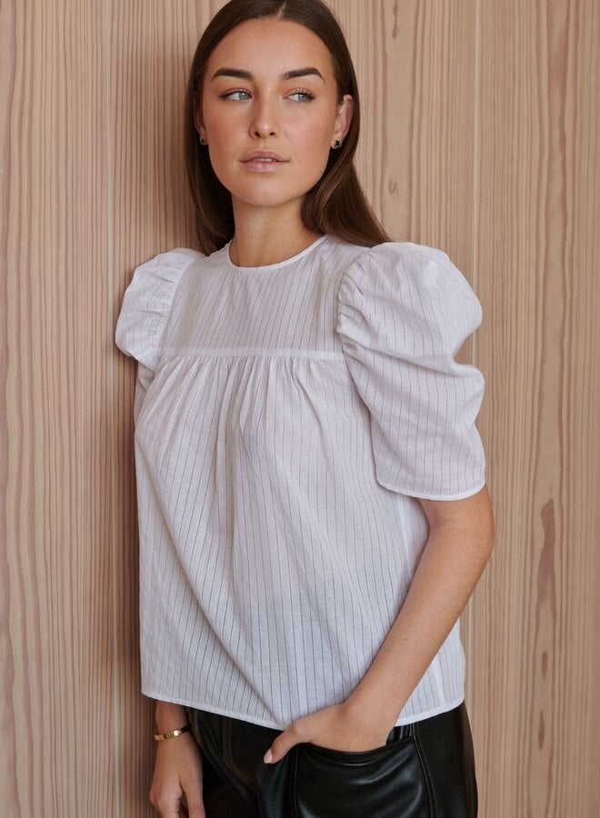 Sundays- Dixie Blouse- White Stripe