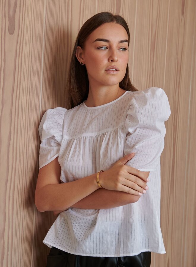 Sundays- Dixie Blouse- White Stripe