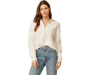 One Grey Day Willow Cashmere Quarter Zip Snow Dukes Online