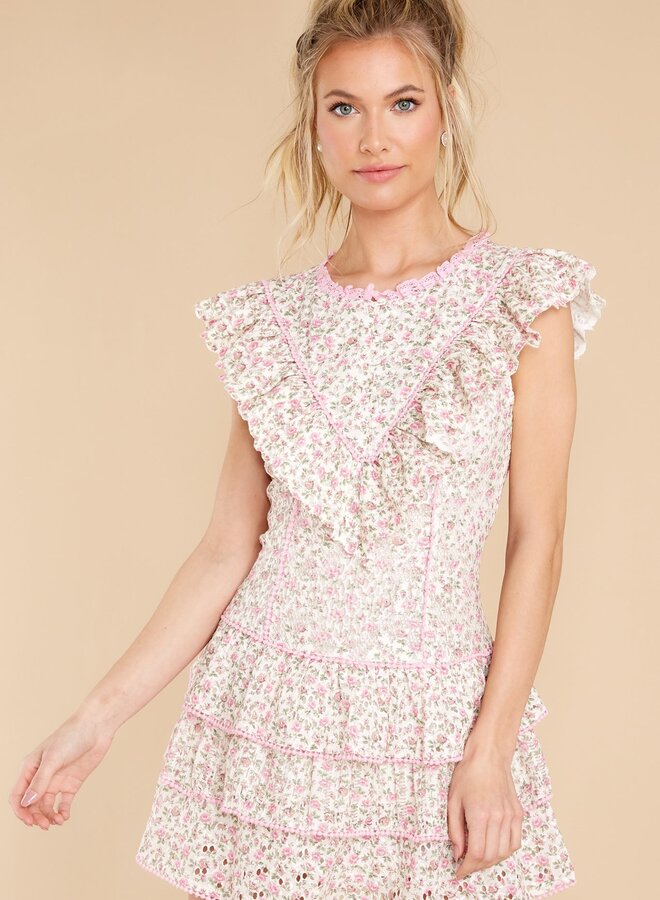 Love Shack Fancy- Lunetta Dress- Petunia Pink