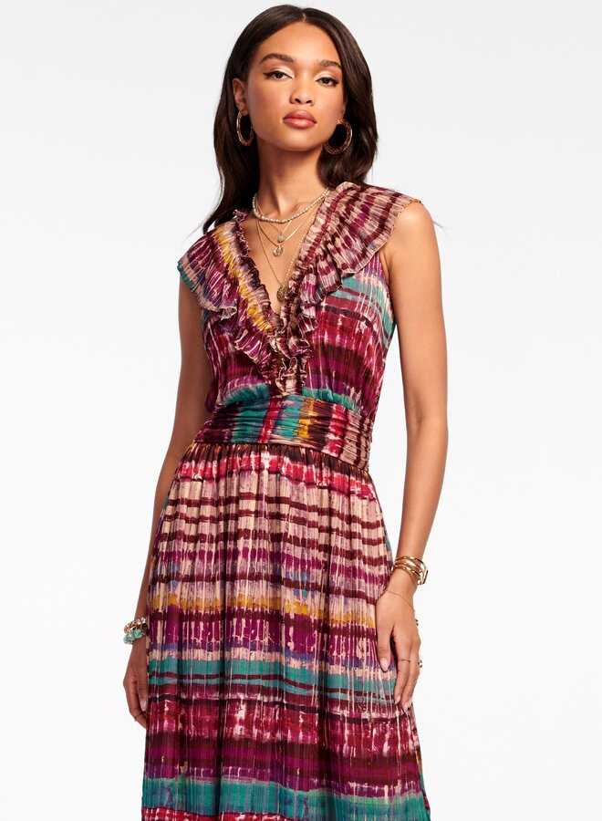 Ramy Brook- Harrison V Neck Midi Dress- Multi Combo