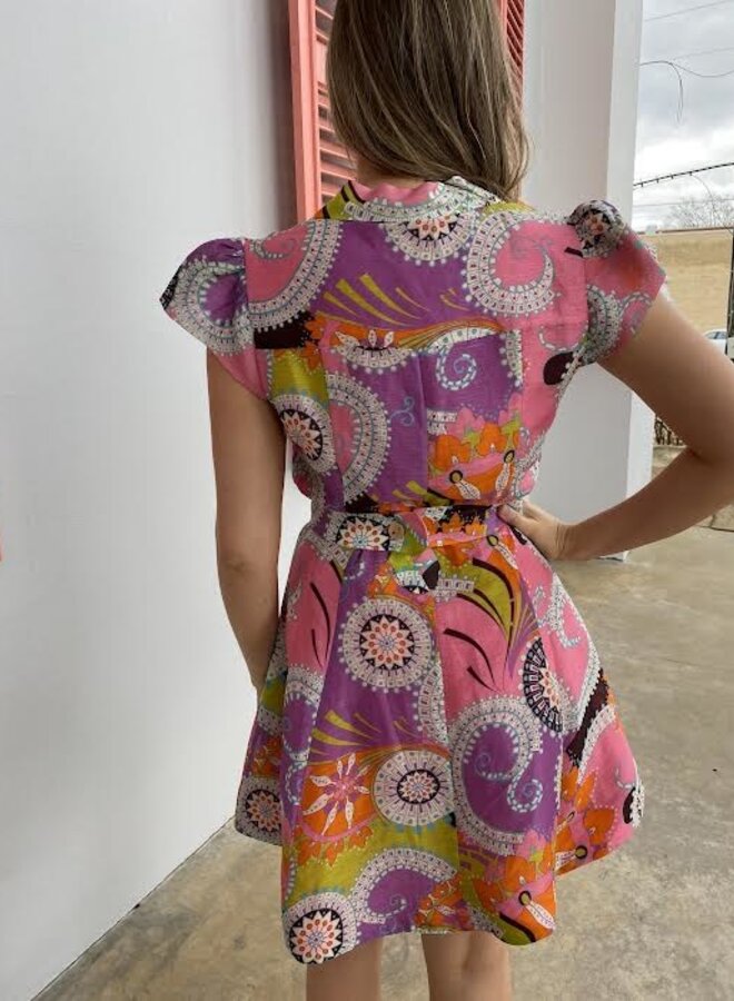 Alexis- Demi Dress- Multi Color Print