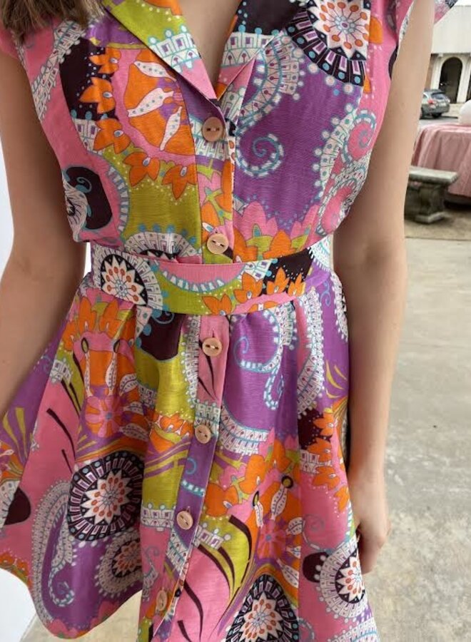 Alexis- Demi Dress- Multi Color Print