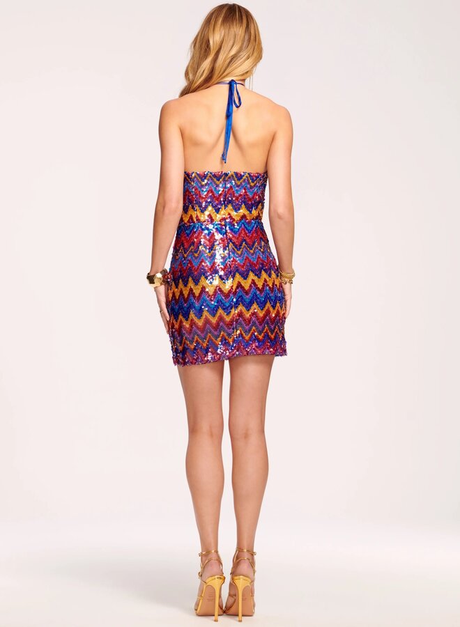 Ramy Brook- Selina Sequin Mini Dress- Sequin Chevron