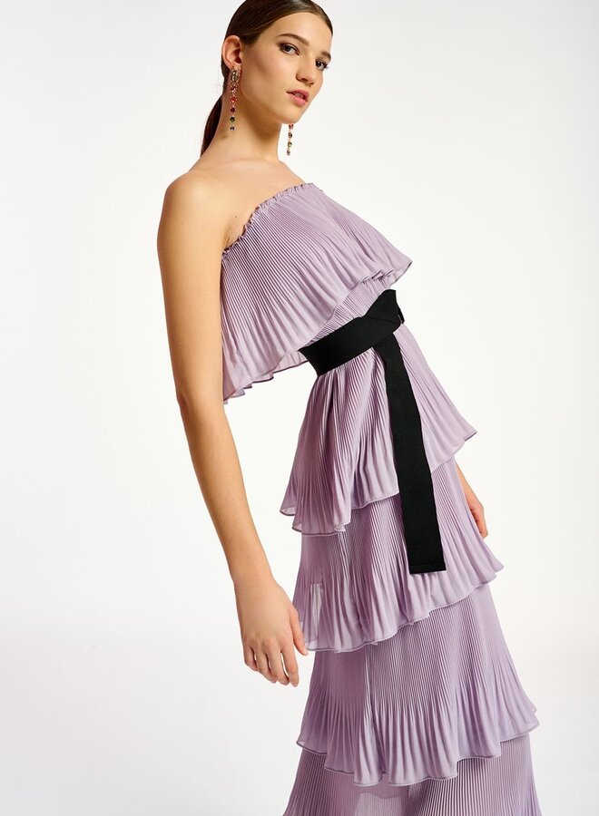 Essentiel Antwerp - Dewave Pleated Ruffle Dress - Carnaby