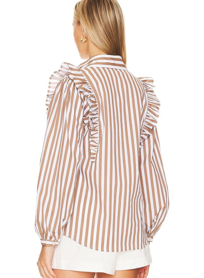 The Femm- Brooke Blouse- Brown Stripe