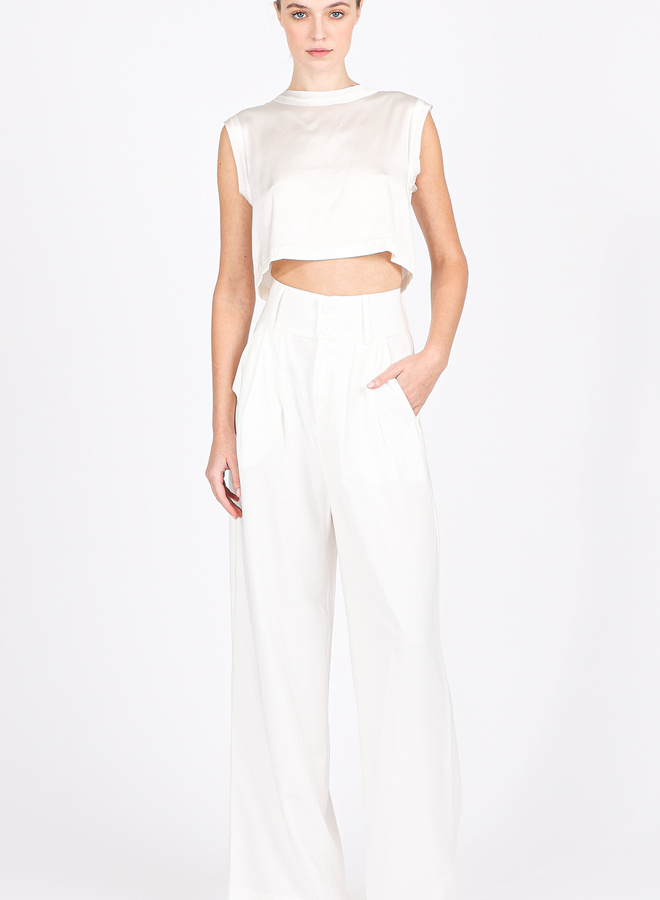 Nonchalant- Mel Crop- Ivory