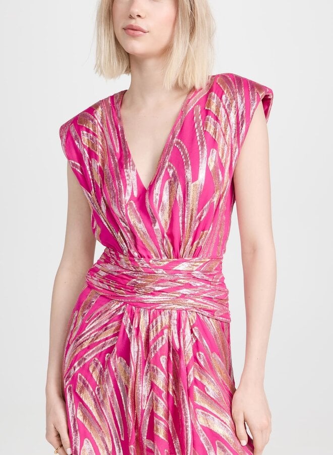 Ramy Brook- Reina Dress- Pink Metallic