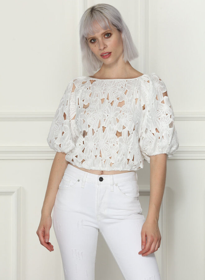 Zero Degrees Celsius- Lace Top- White