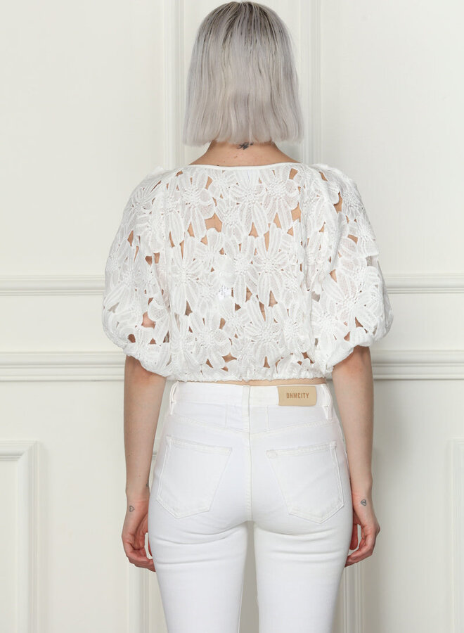 Zero Degrees Celsius- Lace Top- White