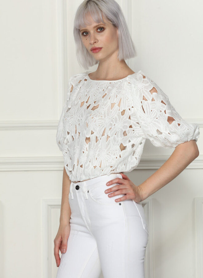 Zero Degrees Celsius- Lace Top- White