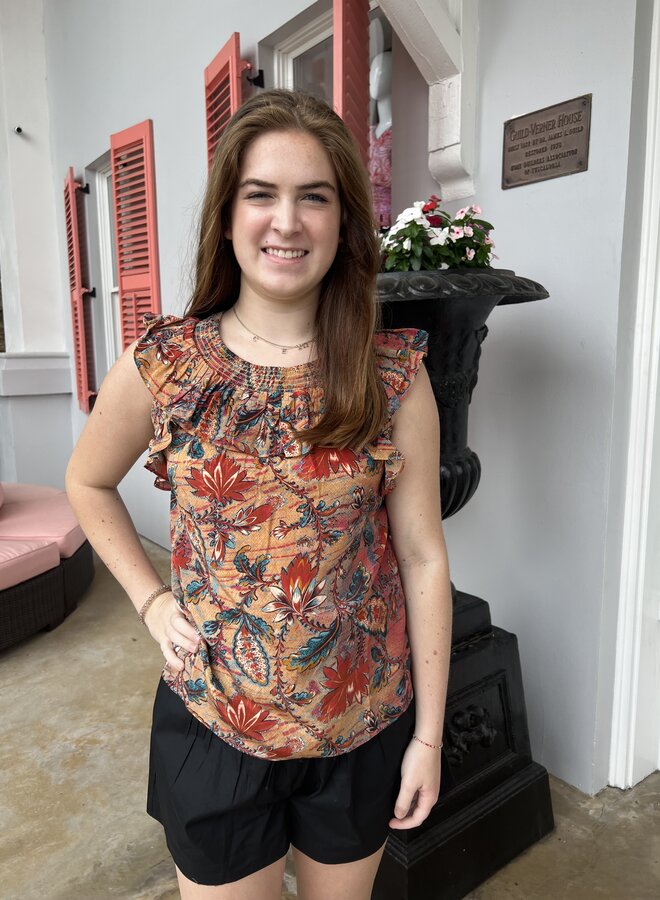 Ulla Johnson- Tulip Top- Coral Bloom