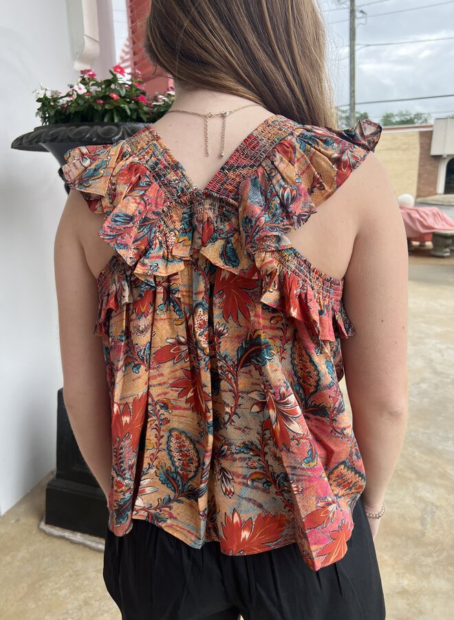 Ulla Johnson- Tulip Top- Coral Bloom