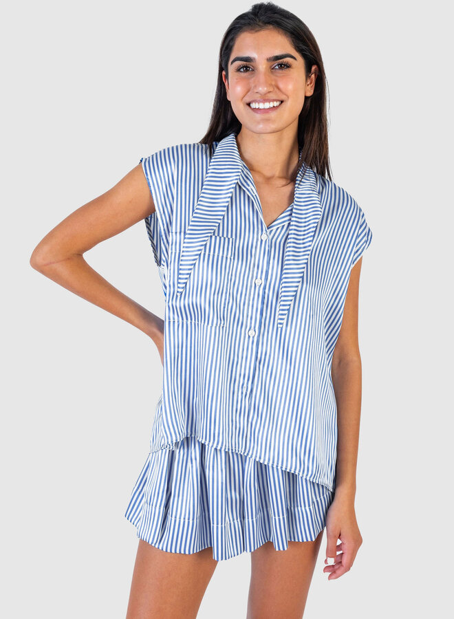 Koch- Wyatt Top- Italian Blue Stripe