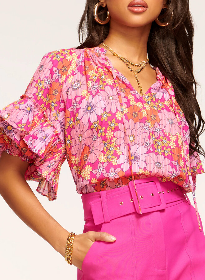 Ramy Brook- Printed Eugenia- Pink Retro