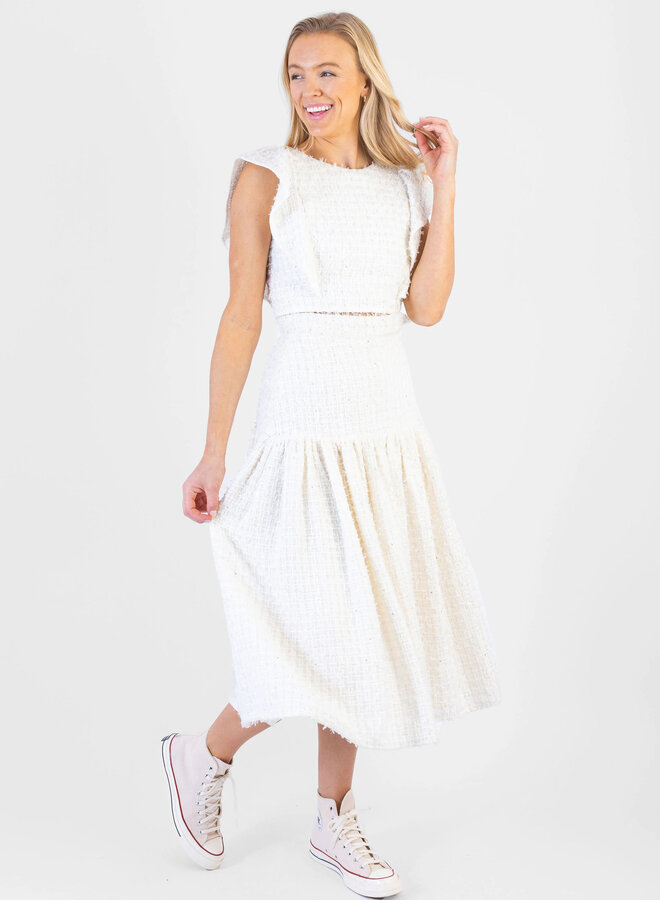 Koch- Shelby Skirt- Glistening Ivory Tweed