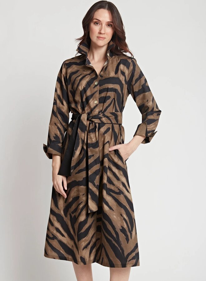 Hinson Wu- Tamron Long Sleeve Abstract Dress- Zebra Print