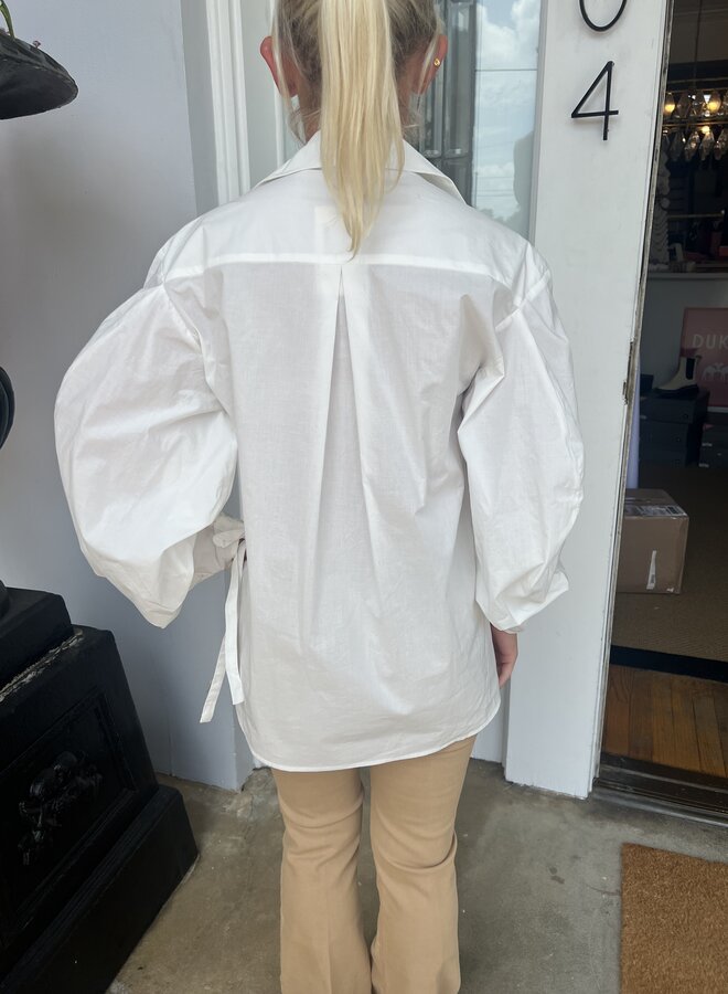 The Femm- Trudy Zip Shirt- White