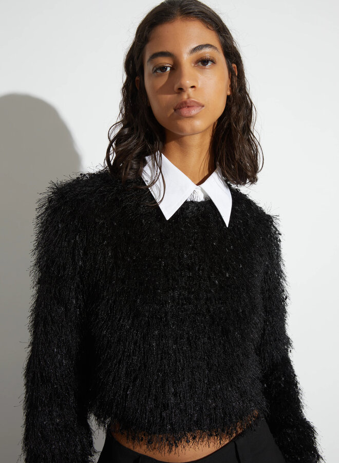 Saint Art- Greta Feather Top- Black