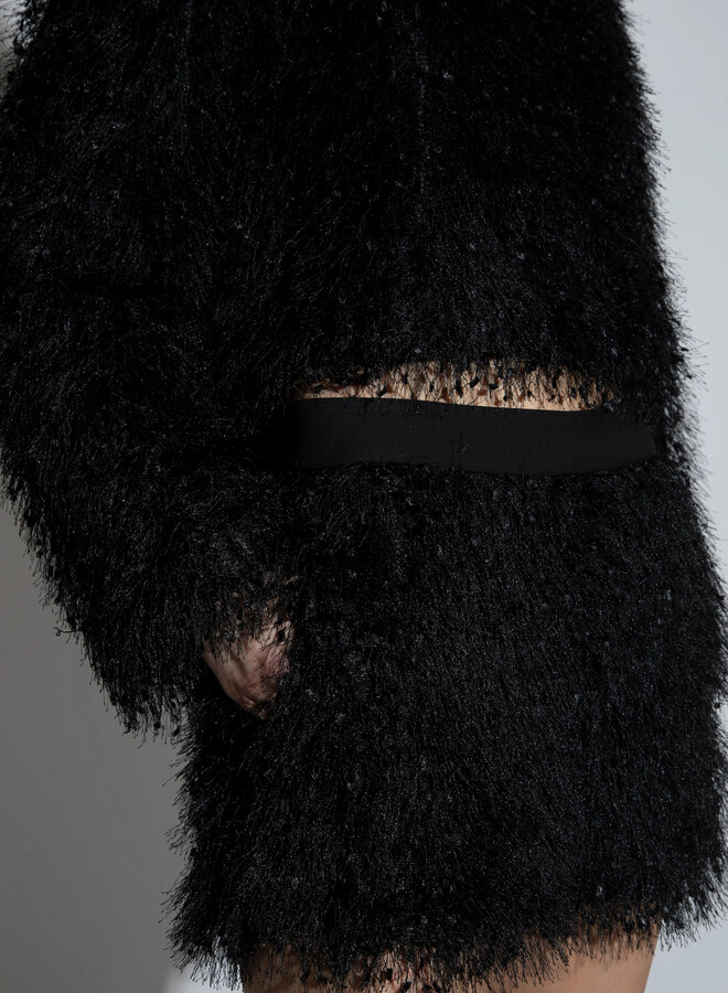 Saint Art- Greta Feather Top- Black