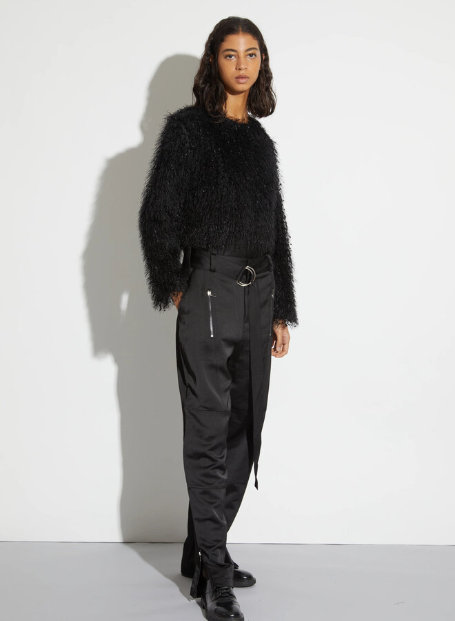 Saint Art- Greta Feather Top- Black