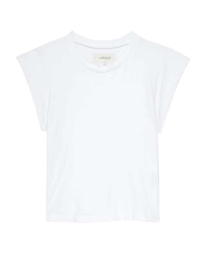 The Great- The Peak Shoulder Tee- True White