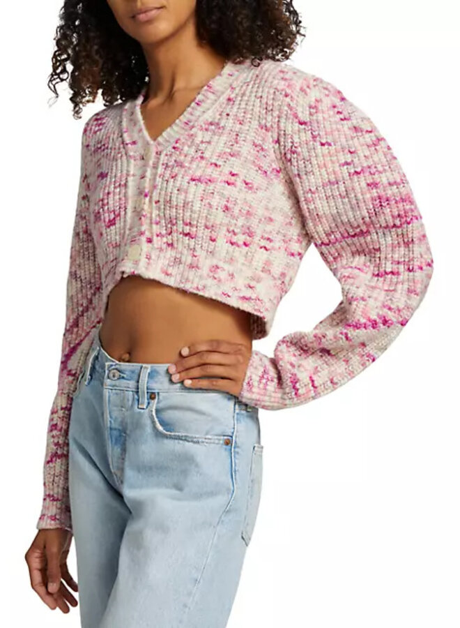 Love Shack Fancy- Avignon Crop Cardigan- Berry Medley