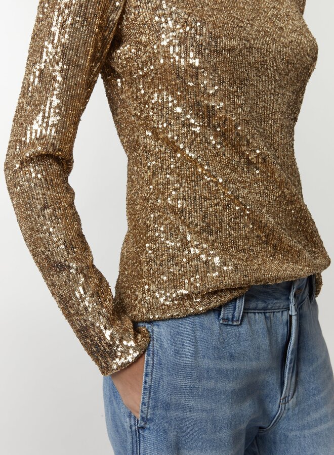 Saint Art- Elvira Sequin Blouse- Gold