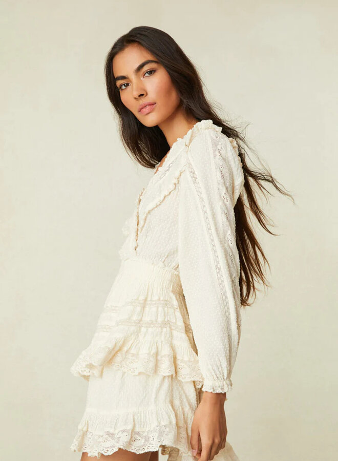 Love Shack Fancy- Milena Dress- Antique White