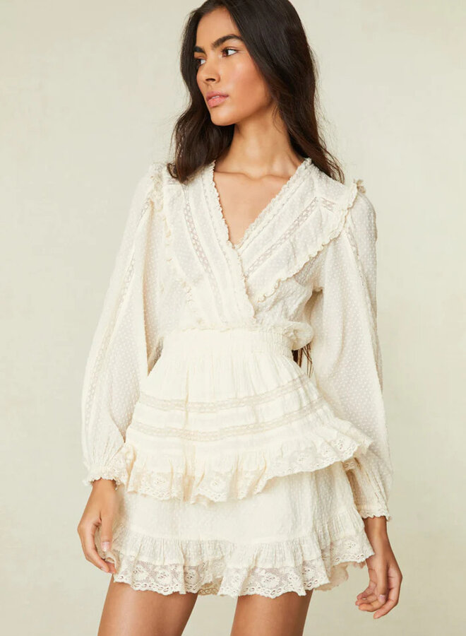 Love Shack Fancy- Milena Dress- Antique White