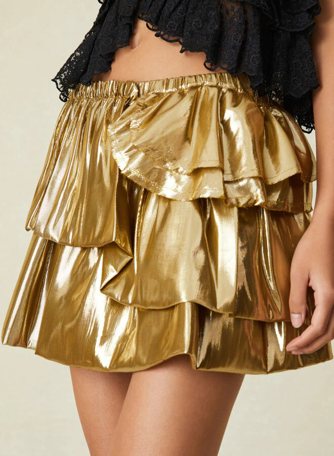 Love Shack Fancy- Winnett Skirt- Glowing Gold