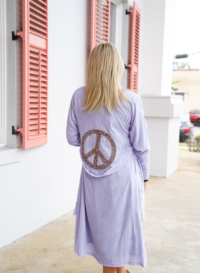 Shug- Sahara Kimono- Peace- Lavender Velvet
