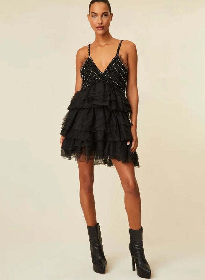 Love Shack Fancy- Jude Mini Dress- Black