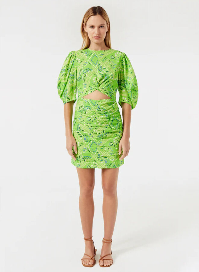 Rhode- Isla Dress- Lime Diamond Stitch