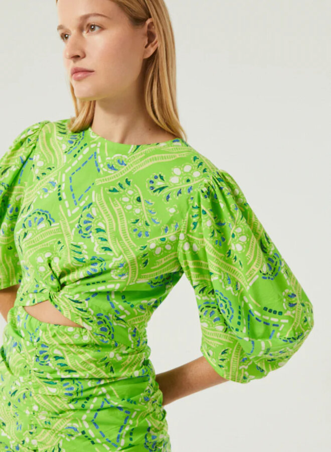 Rhode- Isla Dress- Lime Diamond Stitch
