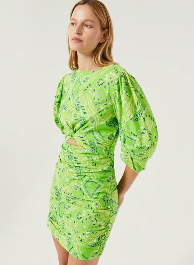 Rhode- Isla Dress- Lime Diamond Stitch
