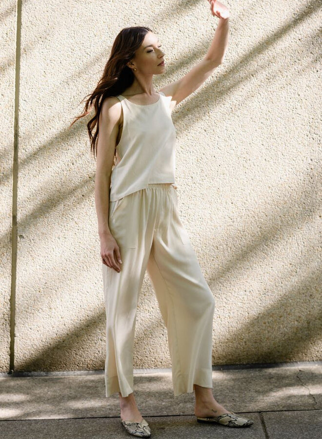 Natalie Busby- Wherever Cropped Pant- Ivory
