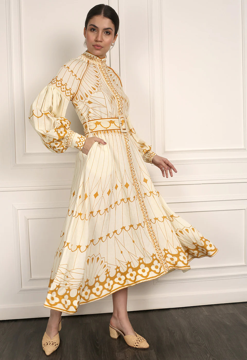 Scarlett Poppies- Pernilla Midi- Gold - Dukes Online Scarlett Poppies- Pernilla Midi- Gold - Dukes Online