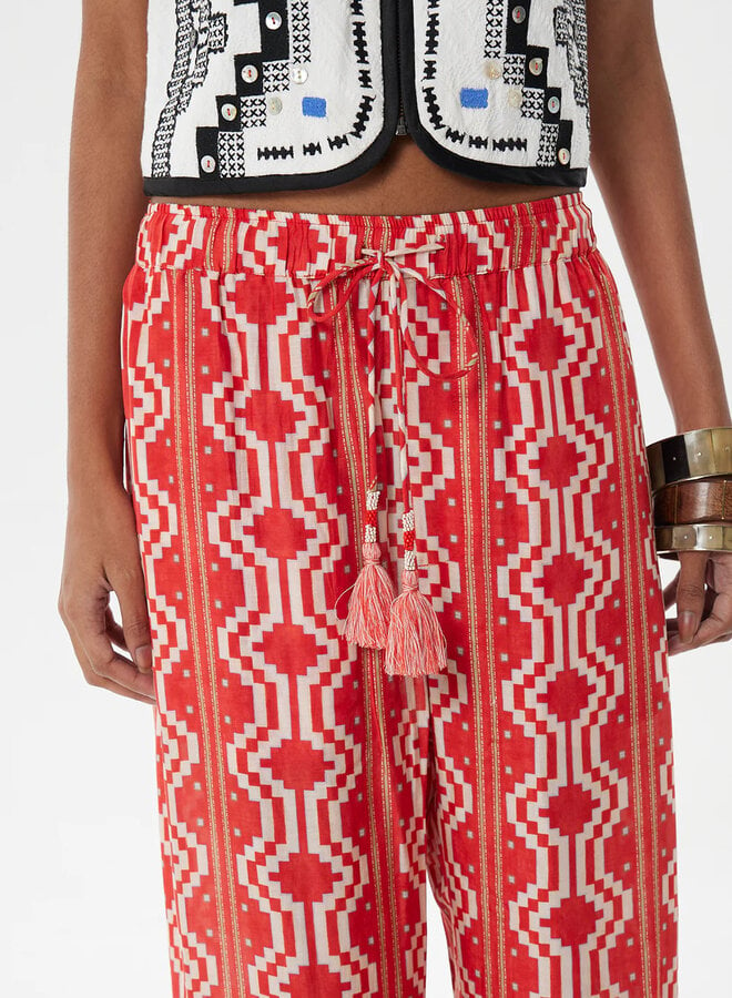 Maria Cher - Ayacucho Africa Pants - Ethnic Red