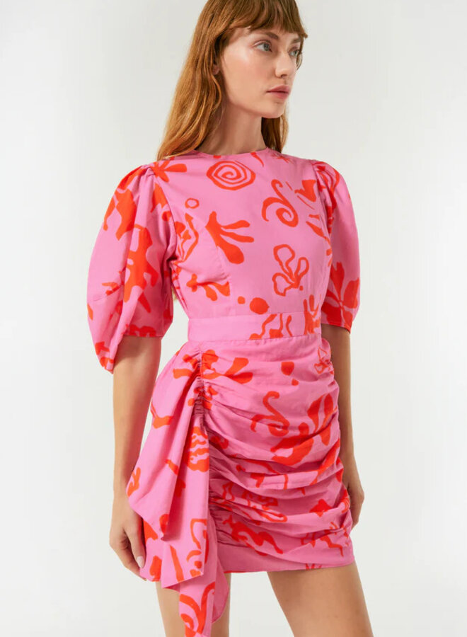 Rhode- Pia Dress- Pink Botanical Abstract