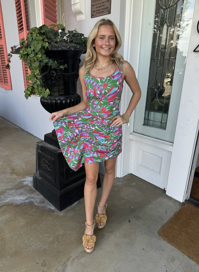 Rhode- Tilda Dress- White Fleur Tropical