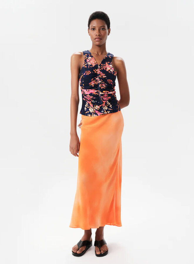 Maria Cher- Ceibo Mich Top- Navy Shibori